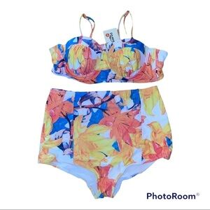 Misquared Tropical Bikini  Full Figure Bottom XL High Waist Bikini